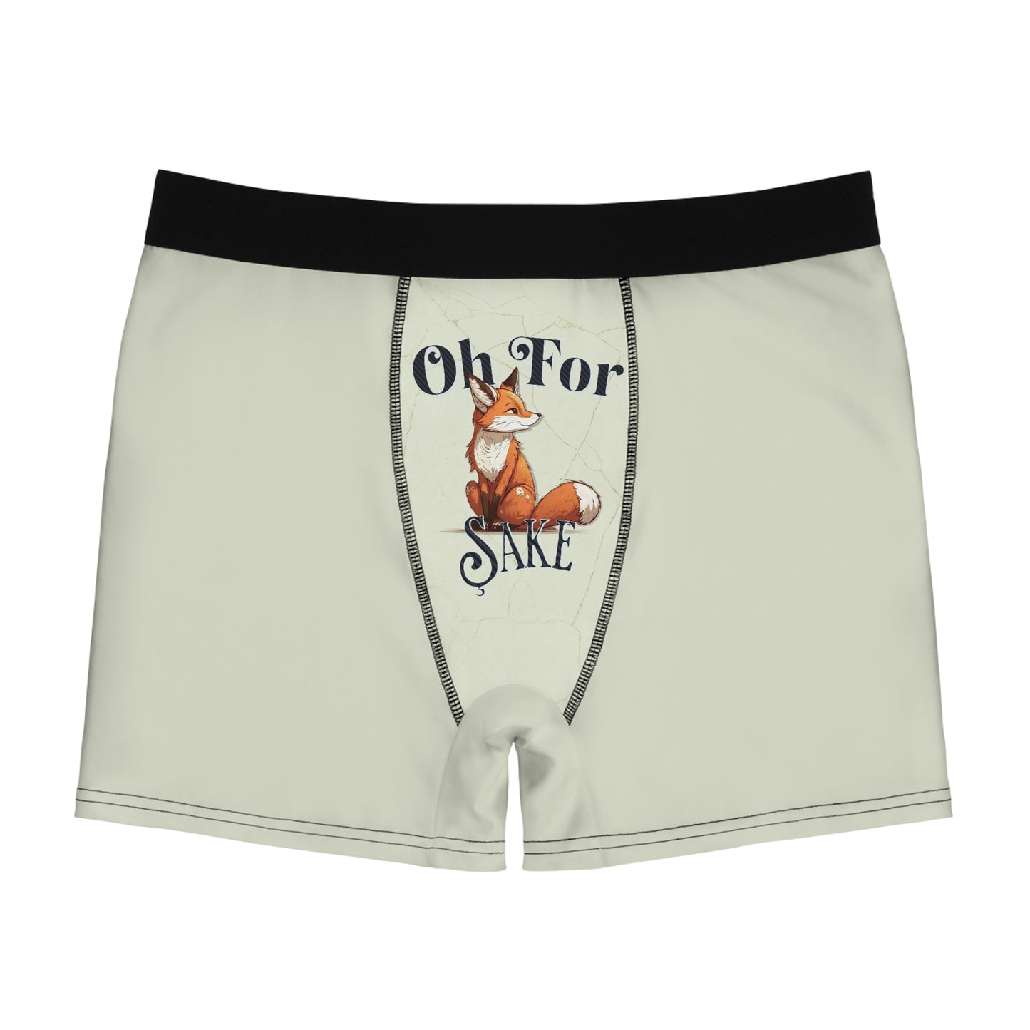 Oh For Fox Sake Boxers for Men, Boyfriend Xmas Gift, Newlywed Gift, Underwear Men, Men's Boxer Briefs - Sand