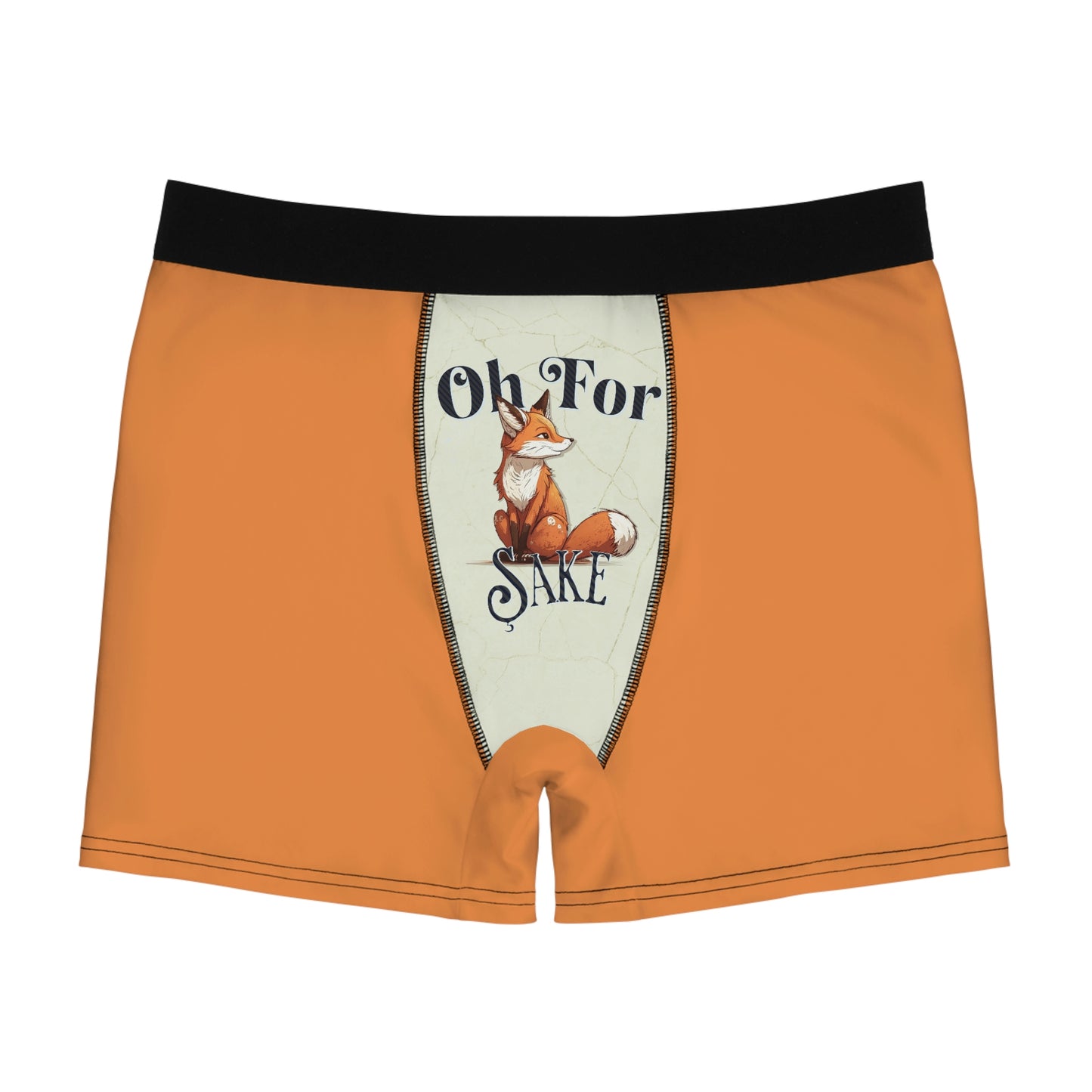 Oh For Fox Sake Boxers for Men, Boyfriend Xmas Gift, Newlywed Gift, Underwear Men, Men's Boxer Briefs - Orange