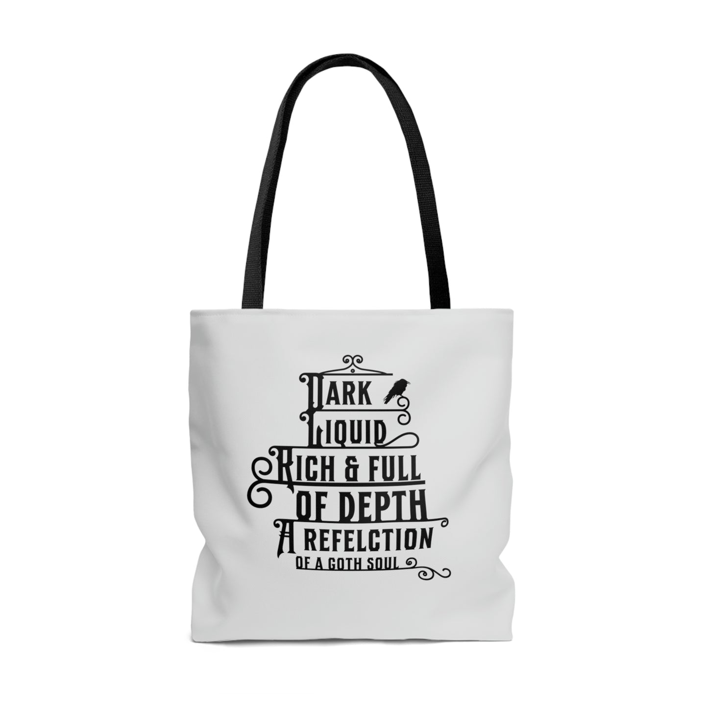 Minimalistic Goth Cat & Coffee Lovers Large Eco Tote Bag for Book Lovers, Dual Printed, Book Reader Gift Ideas - Light Grey Large Eco Tote