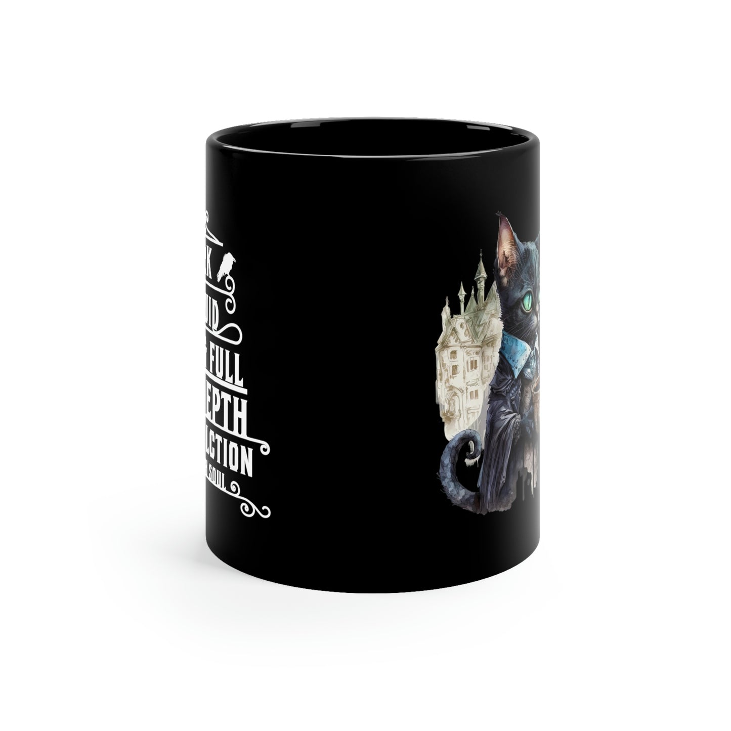 Goth Cat for Coffee & Cat Lovers - Black Mug, 11oz